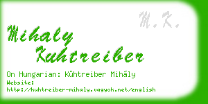 mihaly kuhtreiber business card