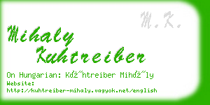 mihaly kuhtreiber business card
